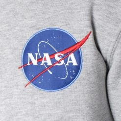 Bon marché 👏 Sweat Crewneck Avec Poche Bomber Nasa Space Shuttle Gris Chiné de Alpha Industries 😉 -California Jewels Soldes alpha industries 150354 178307 17 20180809T164933 03