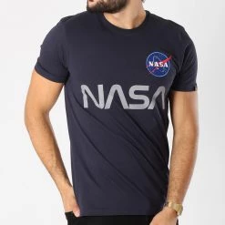 Grosses soldes 🎁 Tee 👚 Shirt Nasa Reflective Bleu Marine de Alpha Industries ✨ -California Jewels Soldes alpha industries 156113 178501 07 20180925T141512 04