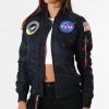 Top 10 😍 Bomber Femme MA-1 VF NASA Bleu Marine de Alpha Industries 👍