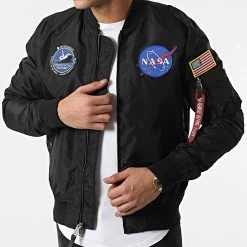Top 10 ⌛ Veste Bomber Réversible NASA 186101 Noir de Alpha Industries 🎉 -California Jewels Soldes alpha industries 298109 186101 03 20220117T154946 03