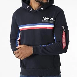 Le moins cher 🎉 Sweat Capuche NASA ISS 118332 Bleu Marine de Alpha Industries 🔔 -California Jewels Soldes alpha industries 325759 118332 07 20220708T151526 03