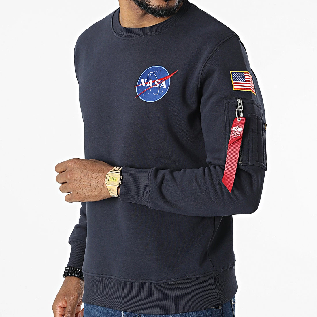 Offres 🔥 Sweat Crewneck Space Shuttle 178307 Bleu Marine de Alpha Industries ✨ 5 Offres 🔥 Sweat Crewneck Space Shuttle 178307 Bleu Marine de Alpha Industries ✨ – Image 3