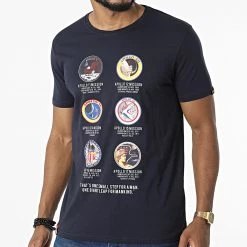 Promo 😀 Tee 👚 Shirt Apollo Mission 106521 Noir de Alpha Industries 👏