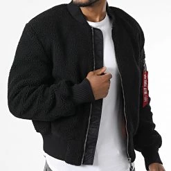 Remise 😍 Veste Bomber Fourrure MA-1 Teddy 108102 Noir de Alpha Industries 🧨 -California Jewels Soldes alpha industries 339039 108102 03 20220927T152420 03