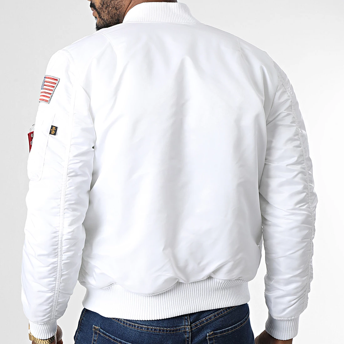 Le moins cher 🎉 Veste Bomber MA-1 VF Nasa 166107LP Blanc de Alpha Industries ✔️ 6 Le moins cher 🎉 Veste Bomber MA-1 VF Nasa 166107LP Blanc de Alpha Industries ✔️ – Image 4