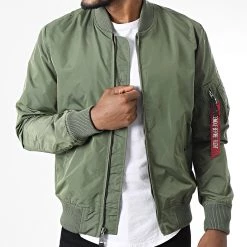 Le moins cher 😍 Veste Bomber MA-1 TT 191103 Vert Kaki de Alpha Industries ⌛ -California Jewels Soldes alpha industries 339063 191103 01 20220927T153756 03