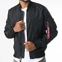 Offres 😉 Veste Bomber MA-1 TT 191103 Noir de Alpha Industries 🎁