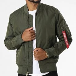 Vente flash 🛒 Veste Bomber MA-1 TT 191103 Vert Kaki de Alpha Industries 🌟