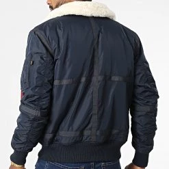 Le moins cher 😍 Veste Bomber Col Fourrure B15-3 TT 198122 Bleu Marine de Alpha Industries 👏 -California Jewels Soldes alpha industries 339068 198122 07 20220930T160320 04