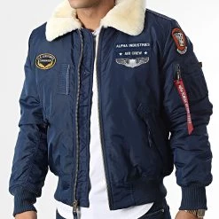 Acheter 🎁 Veste Bomber Col Fourrure Injector III Air Force 198113 Bleu de Alpha Industries 😀 -California Jewels Soldes alpha industries 342973 198113 435 20221108T155305 03