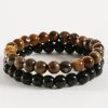 Remise ❤️ Lot De 2 Bracelets Tigers Eye Natural Noir Marron de California Jewels ❤️ -California Jewels Soldes california jewels 162372 LAVA STONES TIGERS EYE BLACK NATURAL 20181214T104312 01