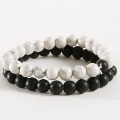 Coupon 💯 Lot De 2 Bracelets B905 Noir Blanc de California Jewels 🧨