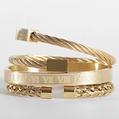 Nouveau 🛒 Lot de 3 Bracelets AE122 Doré de California Jewels 🥰