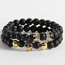 Promo 😀 Bracelet Ran 35 Noir Doré de California Jewels 😉
