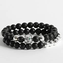 Grosses soldes 😀 Bracelet Ran 48 Noir Argenté de California Jewels 🔔