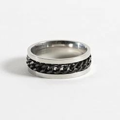 Promo 🧨 Bague Ran 57 Noir Argenté de California Jewels 😀