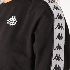 Tout neuf 🧨 Sweat Crewneck Crop Femme A Bandes Ays 303WFC0 Noir Blanc de Kappa 😉 -California Jewels Soldes kappa 187065 303WFC0 A21 20190627T155201 03