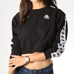 Tout neuf 🧨 Sweat Crewneck Crop Femme A Bandes Ays 303WFC0 Noir Blanc de Kappa 😉 -California Jewels Soldes kappa 187065 303WFC0 A21 20190627T155203 04