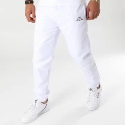 Sortie 👍 Pantalon Jogging Krismano 304WRQ0 Blanc de Kappa 🎁