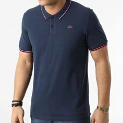 Meilleure vente ✔️ Polo A Manches Courtes Logo Ezio 351683W Bleu Marine de Kappa 💯