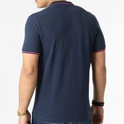 Meilleure vente ✔️ Polo A Manches Courtes Logo Ezio 351683W Bleu Marine de Kappa 💯 -California Jewels Soldes kappa 301301 351683W A00 20220207T161754 04