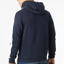 Meilleur prix ❤️ Sweat Capuche A Bandes Logo Imagin 371238W Bleu Marine de Kappa 🎁 -California Jewels Soldes kappa 301327 371238W WQ1 20220207T161710 04