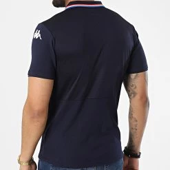 Bon marché 😀 Polo Manches Courtes Col Zippé Alpine F1 381D2FW Bleu Marine de Kappa 🛒 -California Jewels Soldes kappa 311361 381D2FW A03 20220331T151241 04