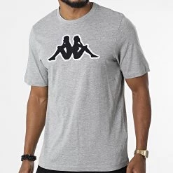 Grosses soldes 🧨 Tee 👚 Shirt Logo Airi 3032B00 Gris Chiné de Kappa 🔔