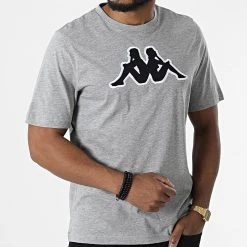 Grosses soldes 🧨 Tee 👚 Shirt Logo Airi 3032B00 Gris Chiné de Kappa 🔔 -California Jewels Soldes kappa 326560 3032B00 A16 20220708T154831 03