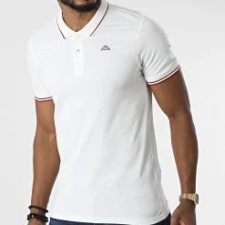 Meilleure vente ✨ Polo A Manches Courtes Logo Ezio 351683W Beige Clair de Kappa ⭐