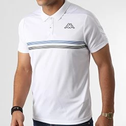 Nouveau ⭐ Polo Manches Courtes Iringo Active 371921W Blanc de Kappa 🔥