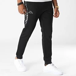 Top 10 🎉 Pantalon Jogging A Bandes Logo Cabey Noir de Kappa 💯