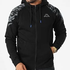 Top 10 😉 Sweat Zippé Capuche 36187ZW Noir de Kappa 👍