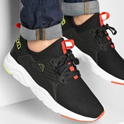 Le moins cher 😍 Baskets Logo Sanpuerto 36161RW Black Orange Green Lime de Kappa ✨