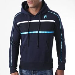 Coupon 🧨 Sweat Capuche Diamond Blanc Bleu Marine de NI by Ninho 🌟