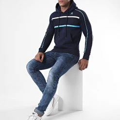 Coupon 🧨 Sweat Capuche Diamond Blanc Bleu Marine de NI by Ninho 🌟 -California Jewels Soldes ni by ninho 219333 H019 NAVY BLANC 20200731T115515 03