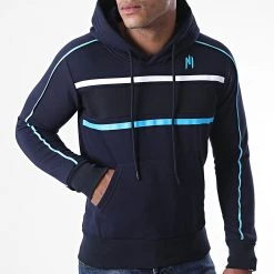 Coupon 🧨 Sweat Capuche Diamond Blanc Bleu Marine de NI by Ninho 🌟 -California Jewels Soldes ni by ninho 219333 H019 NAVY BLANC 20200731T115517 04