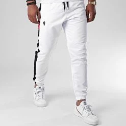 De gros 🤩 Pantalon Jogging A Bandes Uzi PT029 Blanc de NI by Ninho 🤩