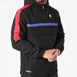 Remise 🛒 Veste Col Zippé Capuche Tricolore Solo Doha Noir Bleu Rouge de NI by Ninho 🤩 -California Jewels Soldes ni by ninho 244956 VESTE DOHA BLACK 20201223T155005 03