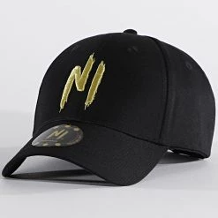 Vente flash 👏 Casquette Logo Noir Doré de NI by Ninho 😀