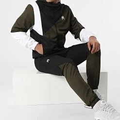 Grosses soldes ⌛ Ensemble De Survetement Le 47 Vert Kaki Noir Blanc de NI by Ninho 🧨