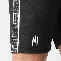 Remise 👍 Short Jogging A Bandes 037 Noir de NI by Ninho 🌟 -California Jewels Soldes ni by ninho 298362 SH 037 BLACK 20220117T112325 03