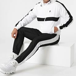 Remise ❤️ Ensemble De Survetement A Bandes Colt Blanc Noir de NI by Ninho 🎁 -California Jewels Soldes ni by ninho 298397 NI 4 WHITE BLACK 20220117T112944 04