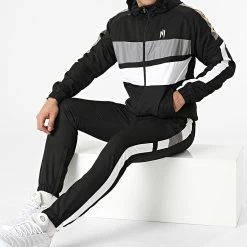 De gros 😍 Ensemble De Survetement A Bandes Réfléchissant Magnum Noir Gris Blanc de NI by Ninho 🎁 -California Jewels Soldes ni by ninho 298422 MAGNUM NOIR REFLECTOR BLANC 20220117T161527 04