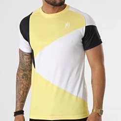 Sortie 👍 Tee 👕 Shirt 045 Jaune Blanc Noir de NI by Ninho ❤️