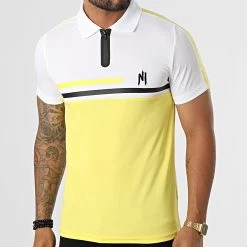 Meilleure vente ❤️ Polo Manches Courtes 022 Jaune Blanc de NI by Ninho ❤️