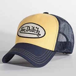 Bon marché 🛒 Casquette Trucker Bleu Marine Jaune de Von Dutch 🛒