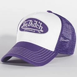 Meilleure vente 👏 Casquette Trucker Boston Violet Blanc de Von Dutch 🤩